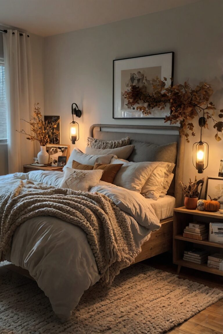 Upgrade Bedroom Decor, Fall Bedroom Ideas, Bedroom Makeover Tips, Seasonal Bedroom Inspiration, Cozy Bedroom Decorating